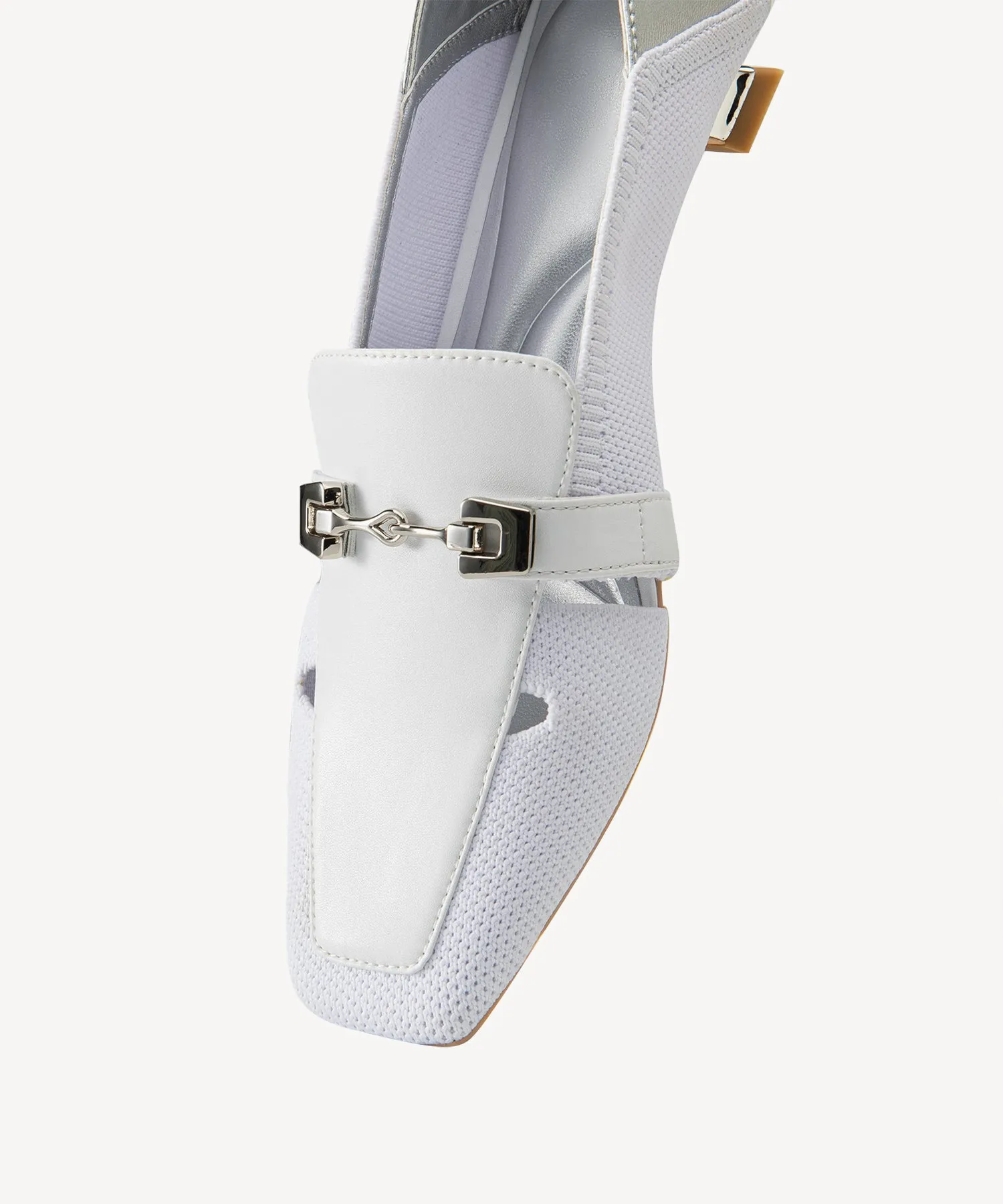 Commuter Square Toe  High Heel Loafers Canvas Slip On Loafers