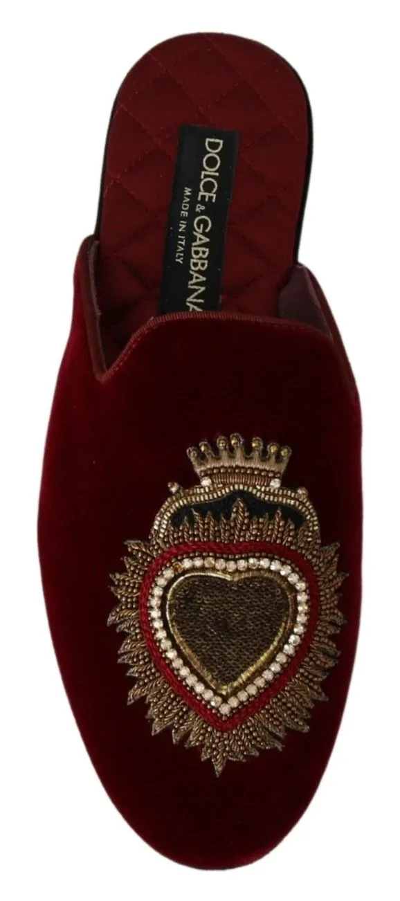 Sandals Overwater Bungalows Jamaica Dolce & Gabbana Red Velvet Embroidered Slides