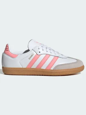 Samba OG White/Semi Pink Spark/Gum3 Shoes (Kids) Adidas Intelligent Shoe