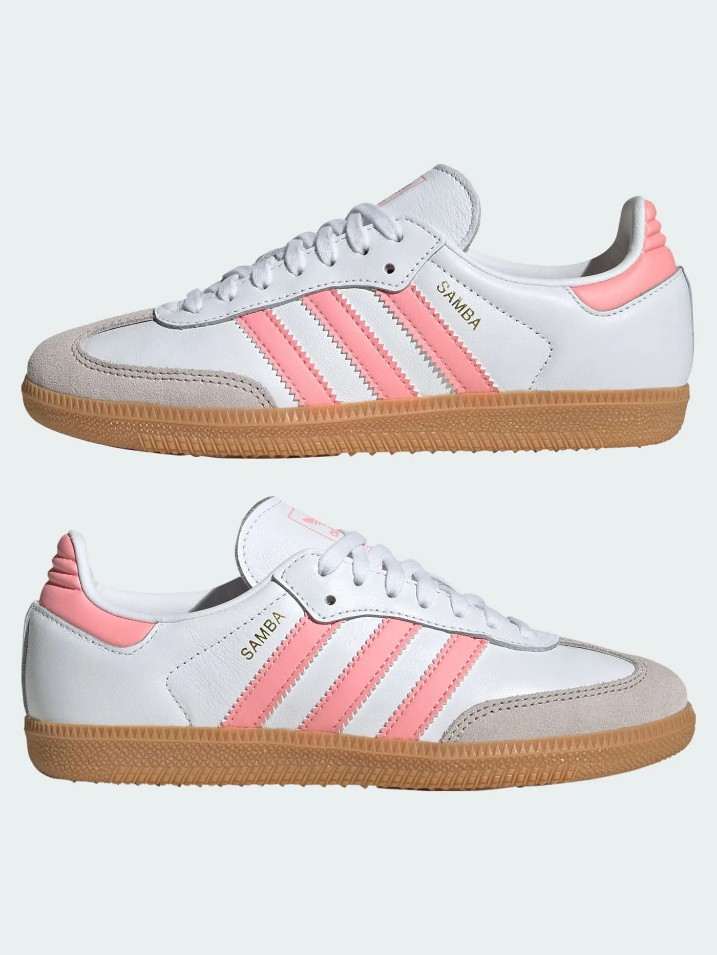 Samba OG White/Semi Pink Spark/Gum3 Shoes (Kids) Adidas Shoe Size Compared To Nike