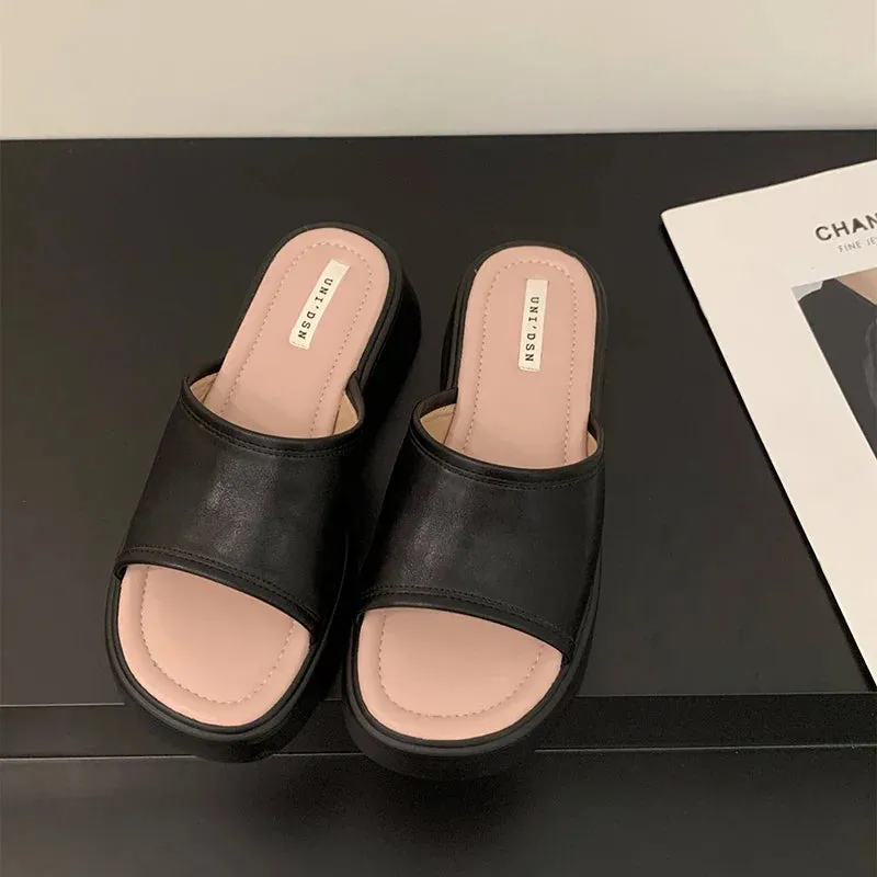 Slippers In Wizard Of Oz binfenxie 2024 Summer Chunky Women Slippers Fashion Elegant Open Toe Slides Shoes Ladies Outdoor Beach Platform Flats Sandalias