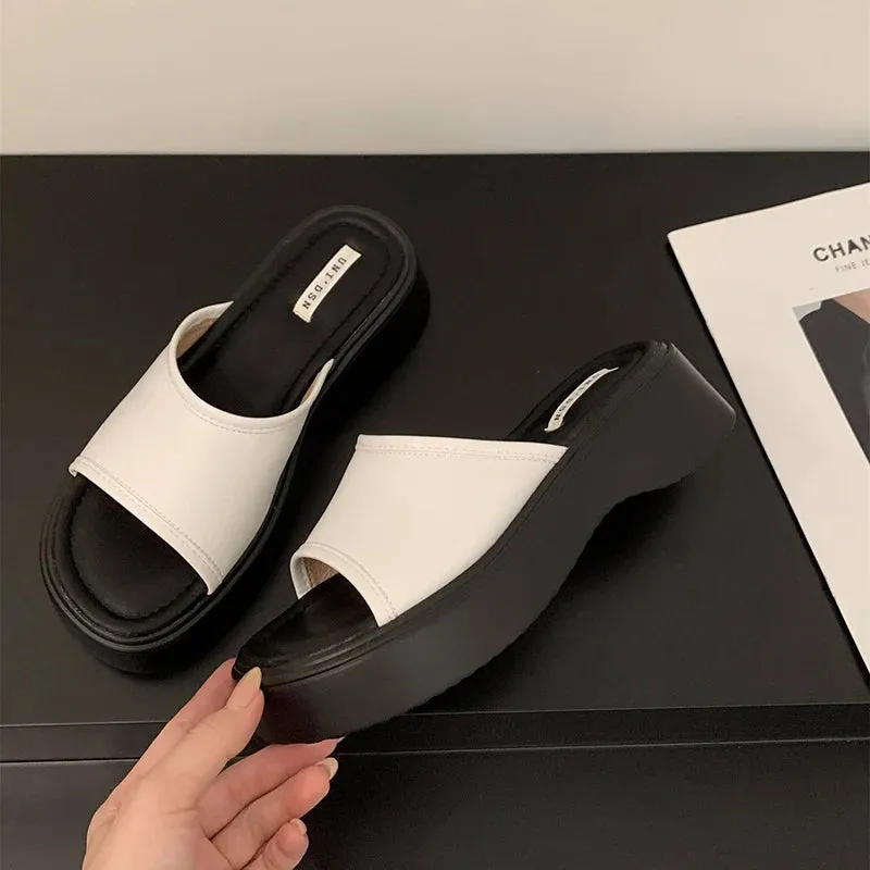 Ghost Spider Slippers binfenxie 2024 Summer Chunky Women Slippers Fashion Elegant Open Toe Slides Shoes Ladies Outdoor Beach Platform Flats Sandalias