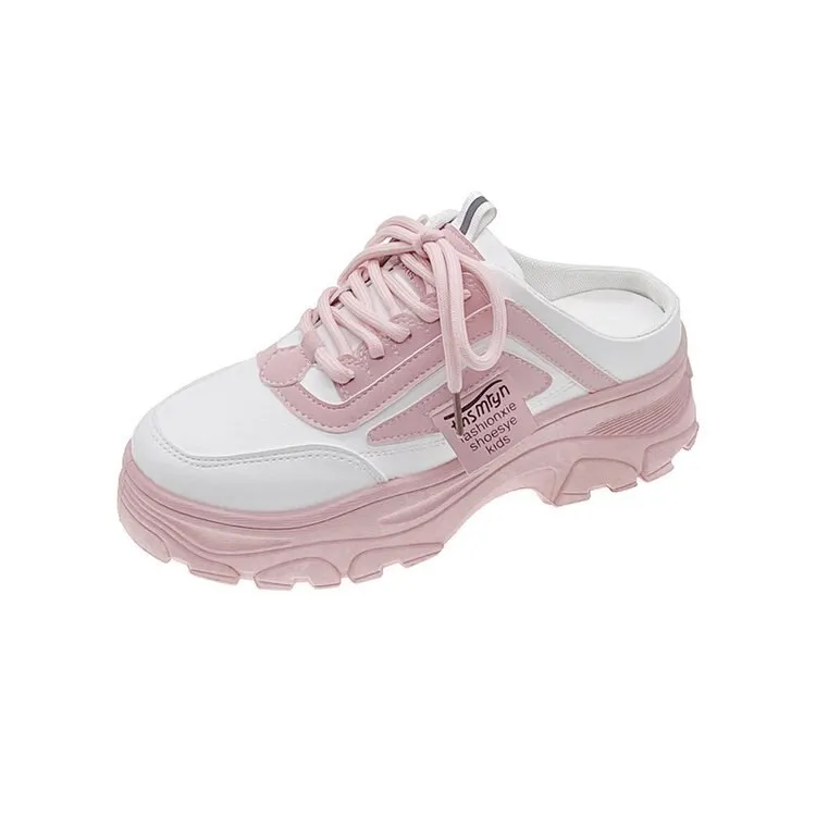 Google Slides Slippers Women's Slippers SandalS Baotou Mueller Shoes Summer New Thick Soles Fashion Leather Instagram Pop Shoes Women 41 Sneaker