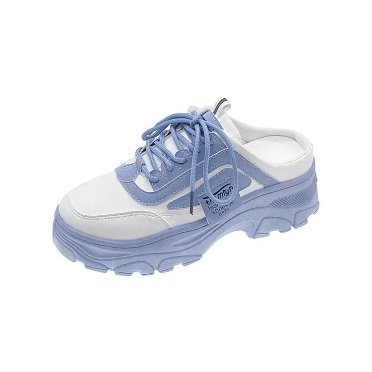 Women's Slippers SandalS Baotou Mueller Shoes Summer New Thick Soles Fashion Leather Instagram Pop Shoes Women 41 Sneaker Tinkerbell Costume Slippers