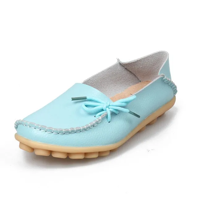 Soft Leisure Flats Women Leather Shoes Moccasins Mother Loafers Loafers Arch Support