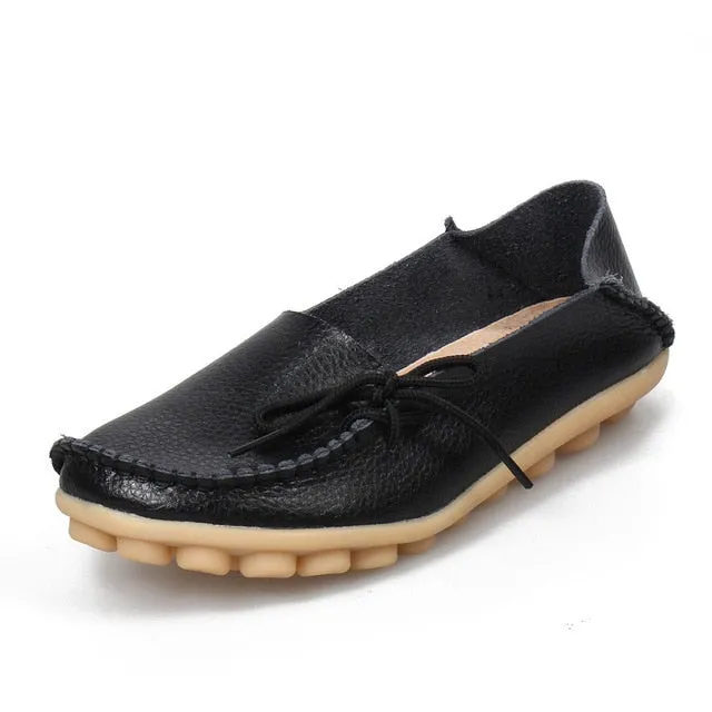 Loafers Skirt Soft Leisure Flats Women Leather Shoes Moccasins Mother Loafers