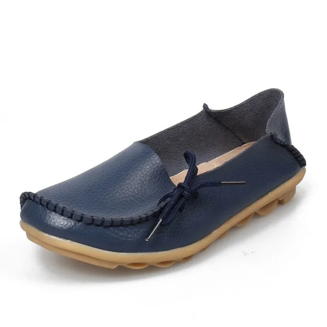 Soft Leisure Flats Women Leather Shoes Moccasins Mother Loafers Penny Loafers On Sale
