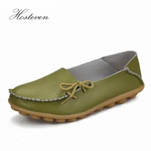 Soft Leisure Flats Women Leather Shoes Moccasins Mother Loafers Clarks Penny Loafers