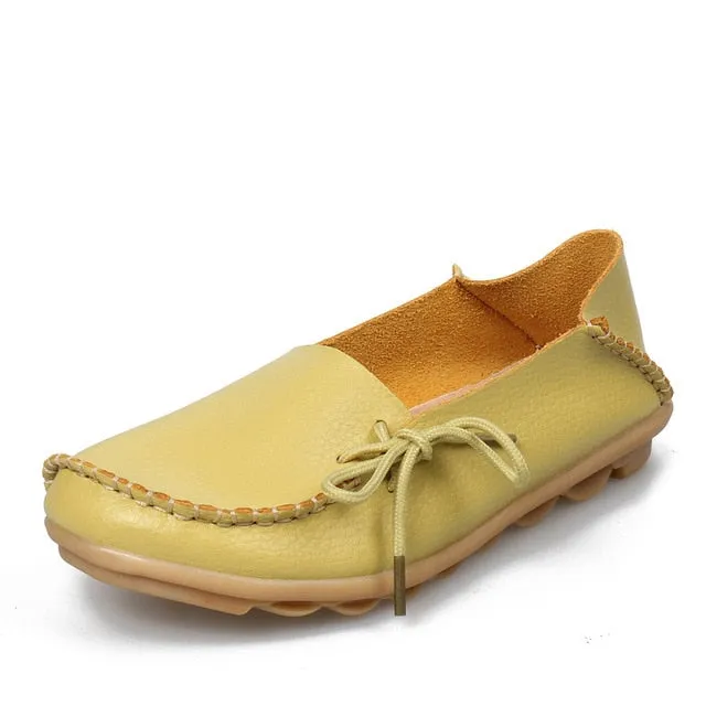 Soft Leisure Flats Women Leather Shoes Moccasins Mother Loafers Loafers Bottom Loafers