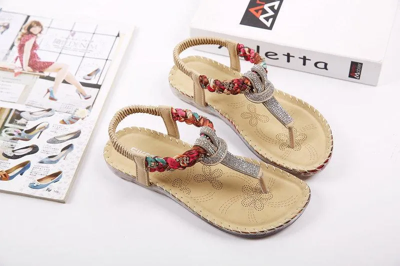 Clear Flip Flops With Rhinestones Summer Sandals Women T-strap Flip Flops Thong Sandals Designer Elastic Ladies Sandal Shoes cover new