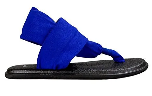 New Sanuk Yoga Sling 2 Deep Blue Jersey 9 Womens Sandals Rubber Wedge Flip Flops