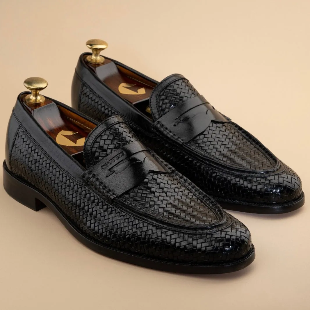 Spector - Handwoven Leather Slip-ons Backless Slip On Loafers