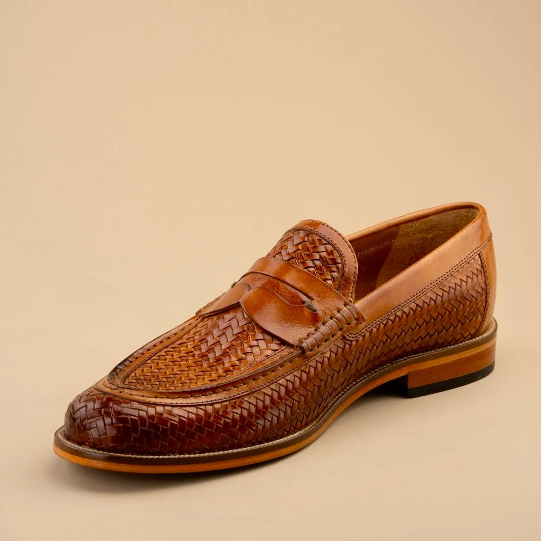 Fur Slip Ons Spector - Handwoven Leather Slip-ons