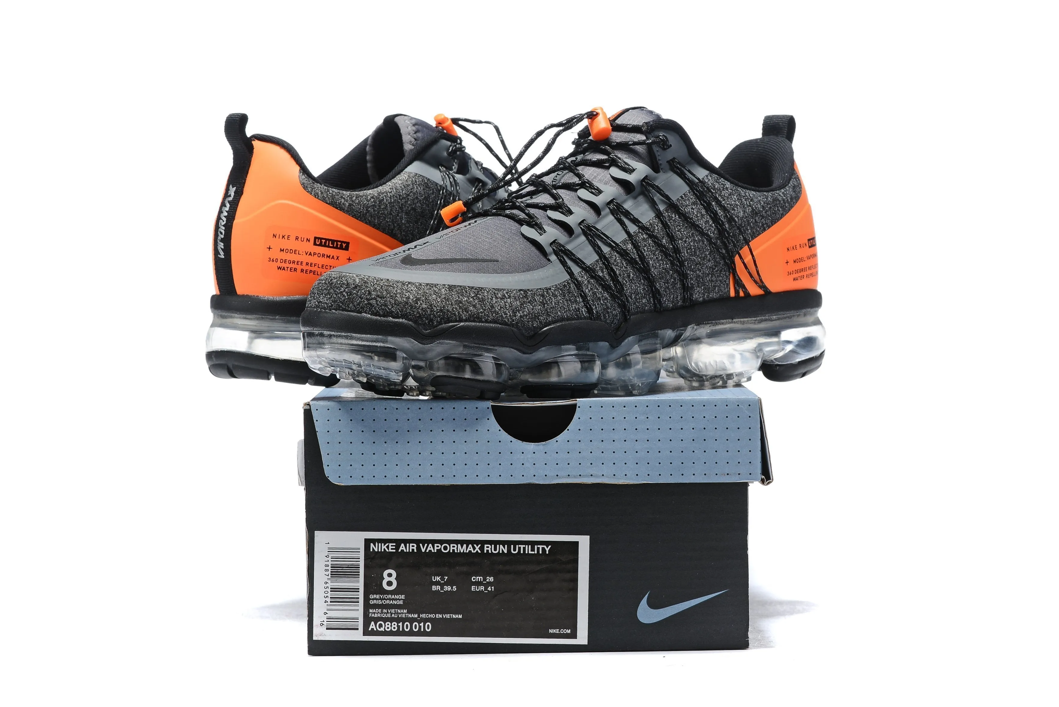 Asics Running Shoes Rotation Nike Air Vapormax Run Utility Grey Orange Shoes Sneakers Men !!! CYBER MONDAY SALE !!!