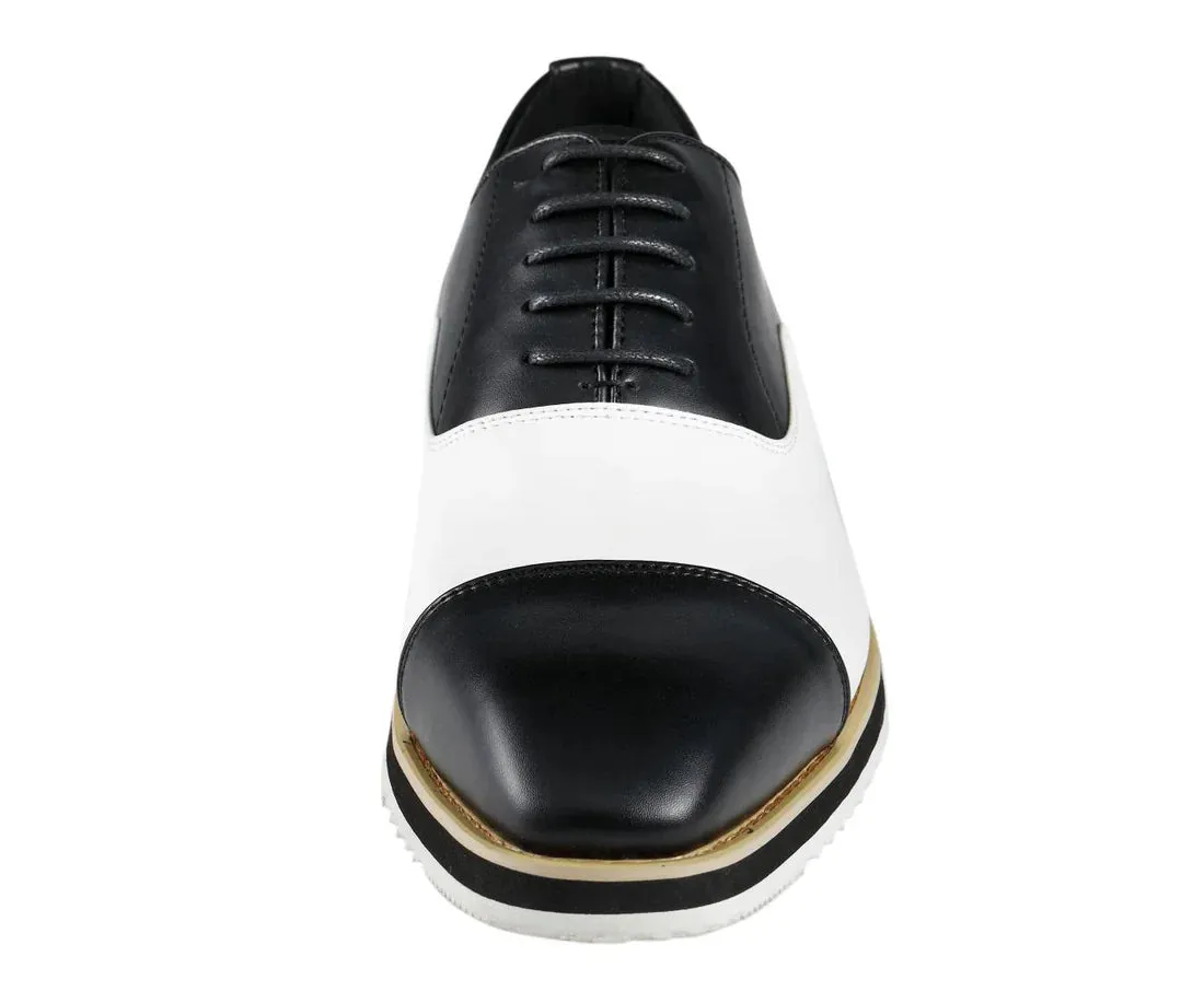 Sneakers Steve Madden Black and White Men's Fashion Design Lace-Up Leather Shoes Style No-CAMDEN