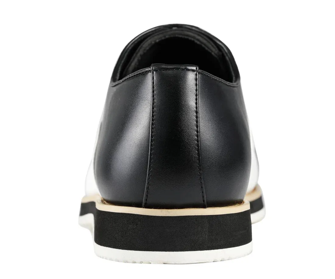 Black and White Men's Fashion Design Lace-Up Leather Shoes Style No-CAMDEN Trail Sneakers