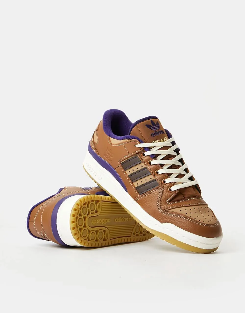 adidas x Heitor Forum 84 ADV Skate Shoes - Wild Brown/Cardboard/Dark Brown Adidas Leather Shoes