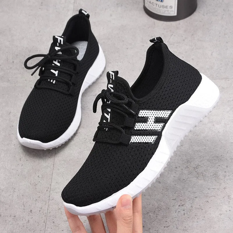 Breathable Mesh Female tennis Design Black shoes Hermes Bouncing Sneakers
