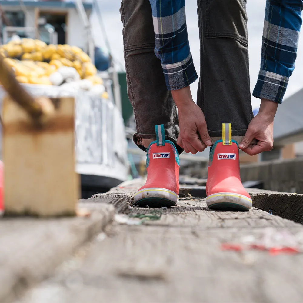 Slip-on Ortho Shoes XTRATUF Women's Ankle Deck Boots- Coral Coho
