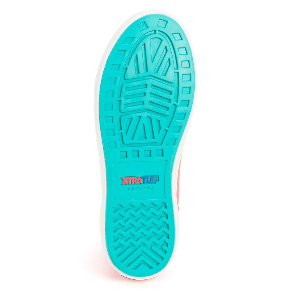 XTRATUF Women's Ankle Deck Boots- Coral Coho Slip On Sneakers Wide Width Slip-on