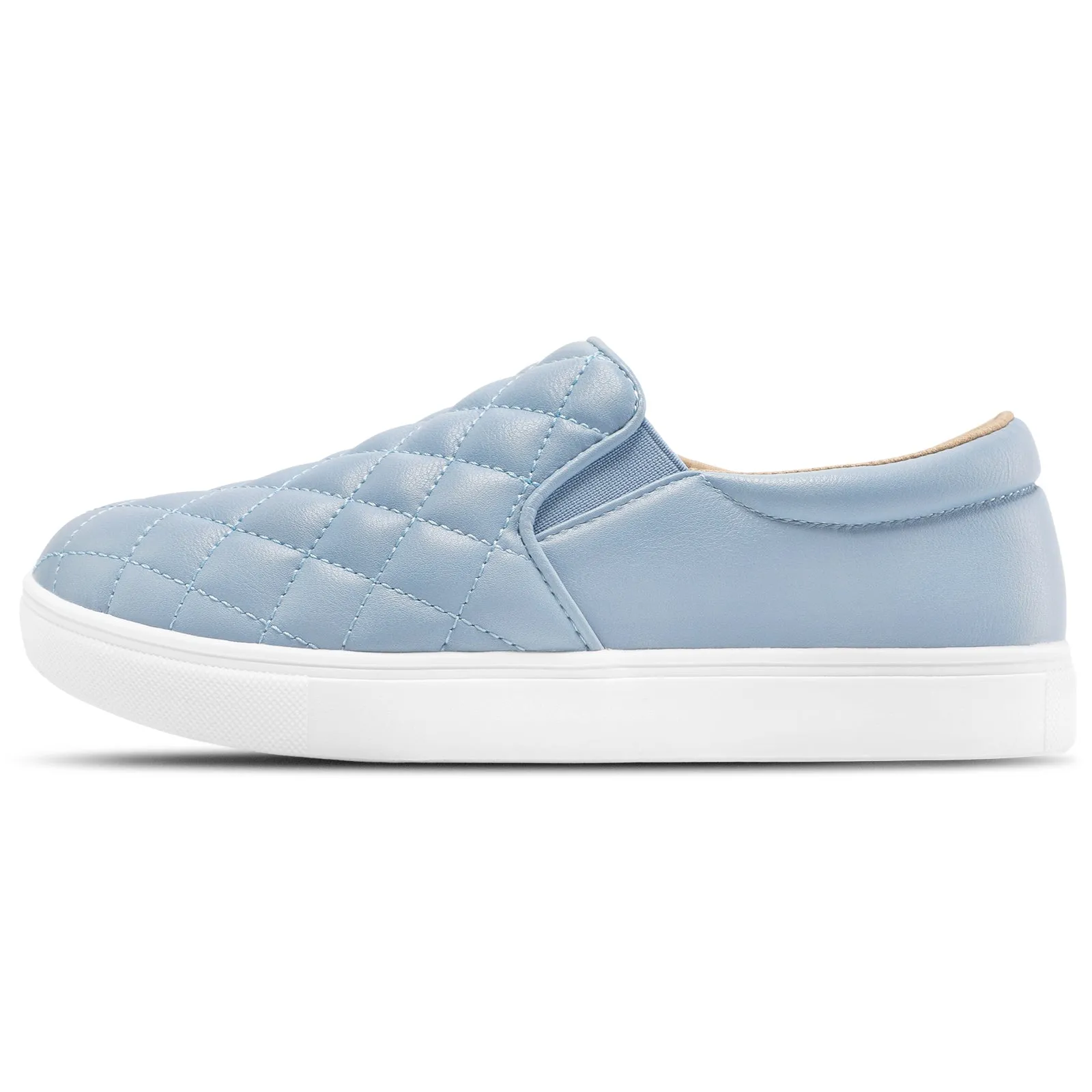 STQ Loafers for Women Memory Foam Slip On Sneakers EleeS Quilted 1.0 Comfort Fall Shoes Peep Toe Loafers