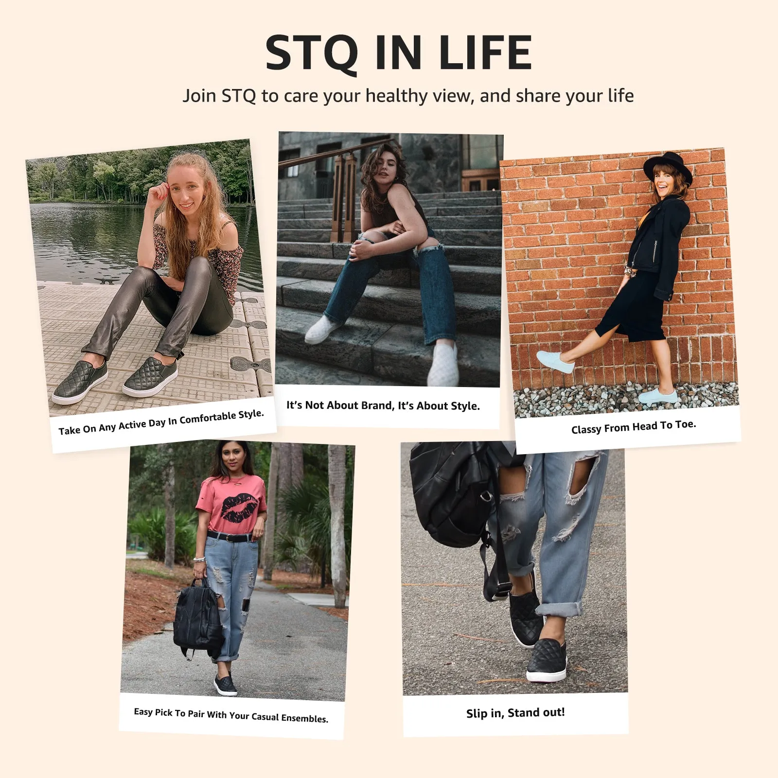 STQ Loafers for Women Memory Foam Slip On Sneakers EleeS Quilted 1.0 Comfort Fall Shoes Riomar Loafers