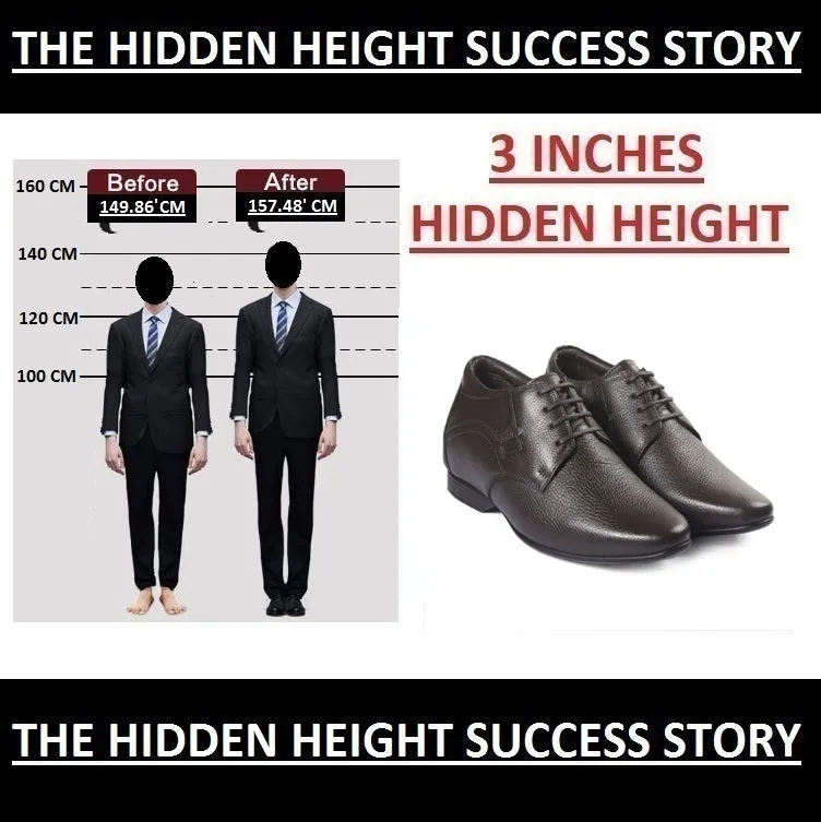 BXXY Men's 3 Inch Height Increasing Office Wear Formal Faux Lace-up Shoes Suede Sandals