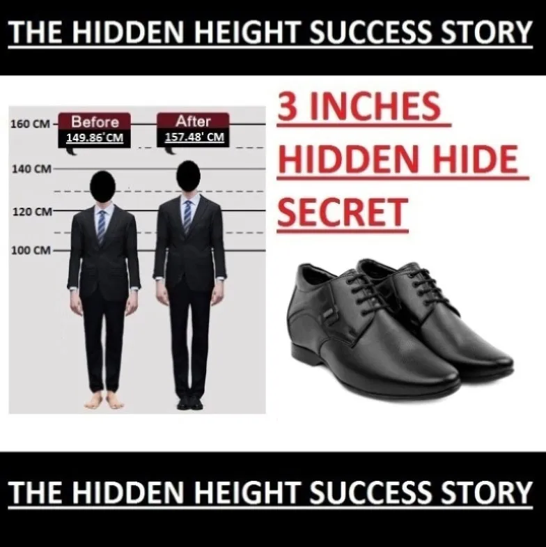 Sandals Website BXXY Men's 3 Inch Height Increasing Office Wear Formal Faux Lace-up Shoes