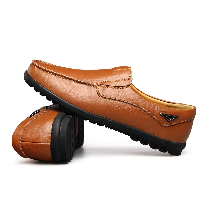 Men's Summer Casual Genuine Leather Slip-Ons | Plus Size Ash Loafers