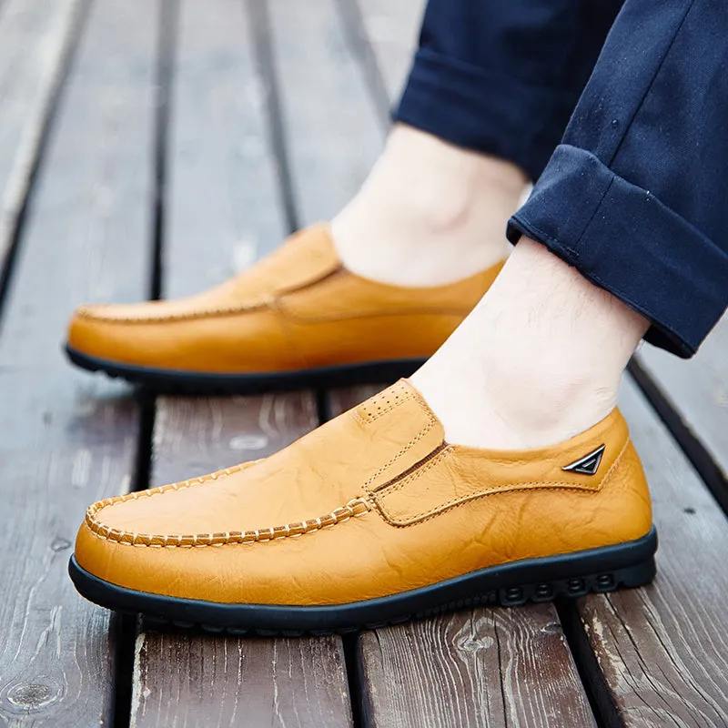 Men's Summer Casual Genuine Leather Slip-Ons | Plus Size Nordstorm Loafers