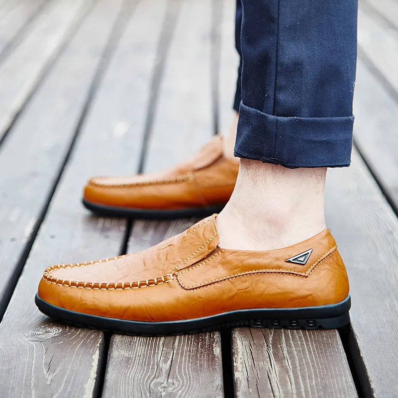 Men's Summer Casual Genuine Leather Slip-Ons | Plus Size Mk Loafers