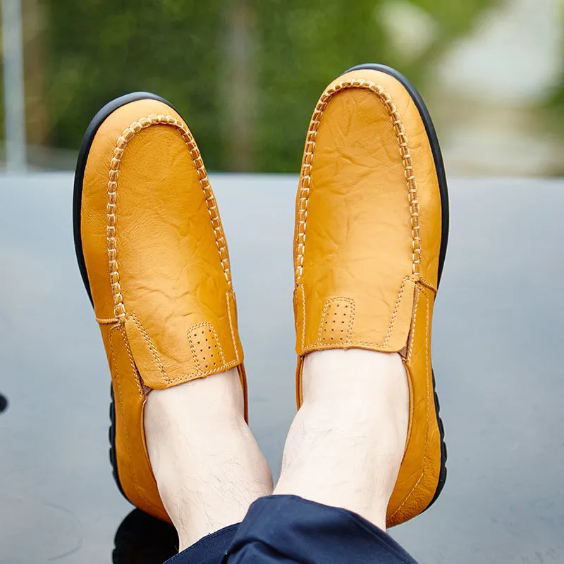 Men's Summer Casual Genuine Leather Slip-Ons | Plus Size Loafers Sperry