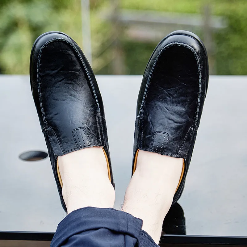 Men's Summer Casual Genuine Leather Slip-Ons | Plus Size Velasca Milano Loafers