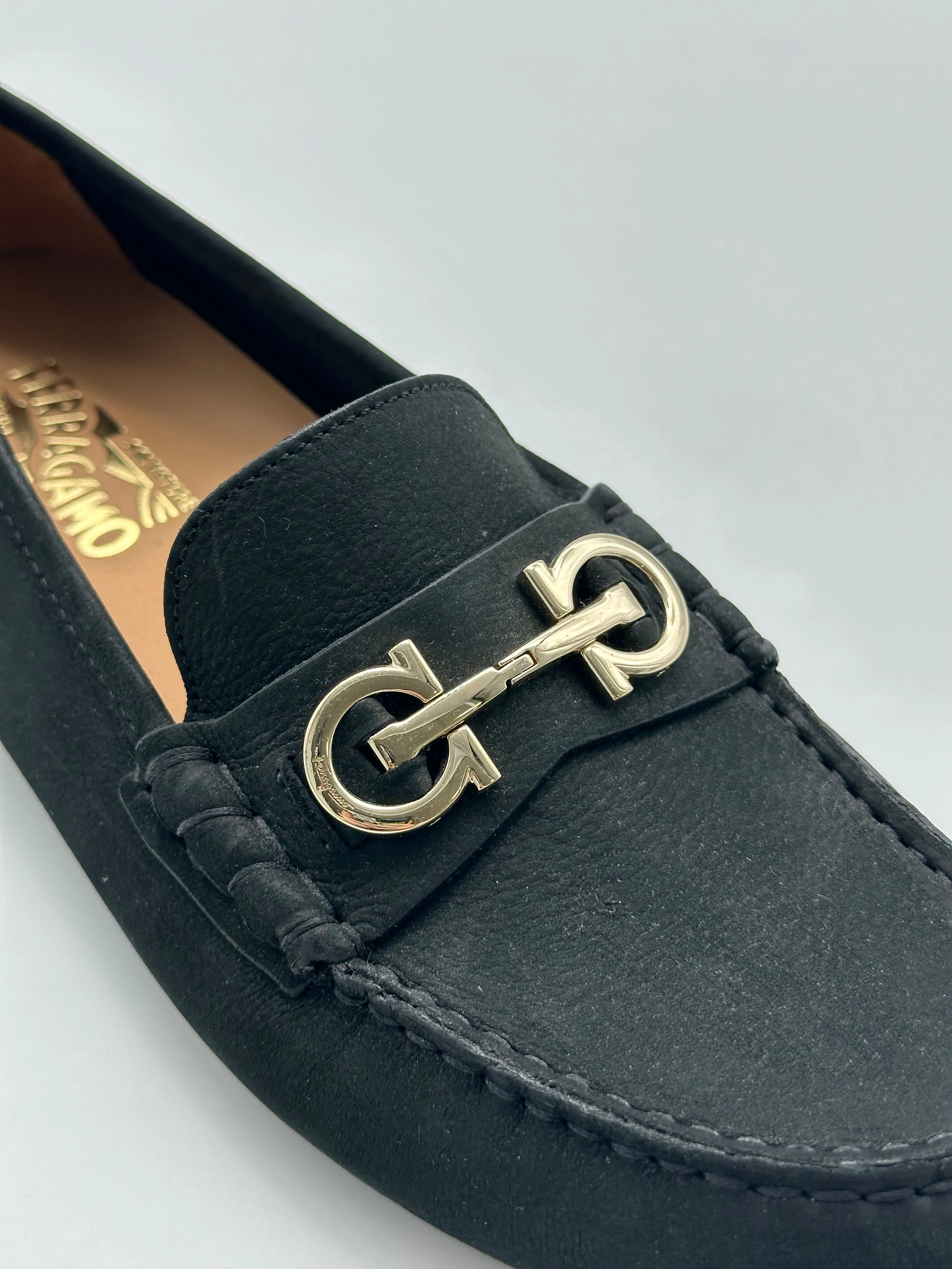 Low Heel Loafers Suede Buckle Mocassini