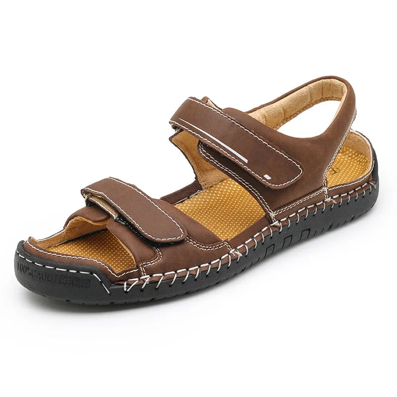 Summer Casual Breathable Open Shoes Men Leather Sandals Handmade Big Size 47 48 Sandalias Hombre Gla Island Sandals