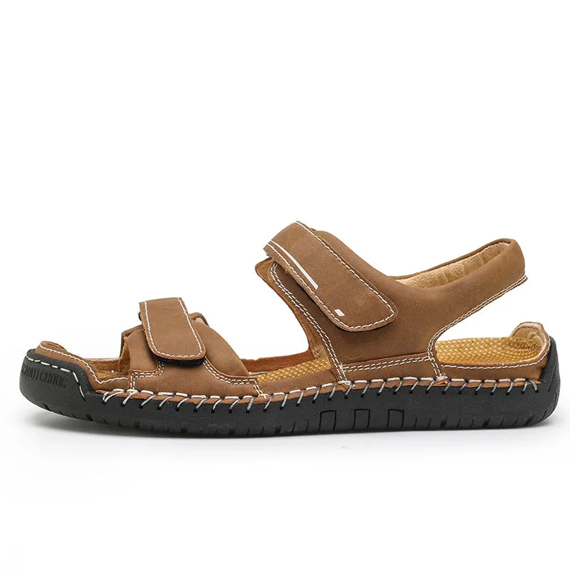 Zara Sandals Summer Casual Breathable Open Shoes Men Leather Sandals Handmade Big Size 47 48 Sandalias Hombre Gla