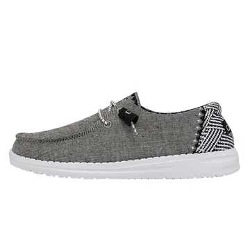 Hey Dude Wendy Chambray Onyx Slip On Sneakers Shoes