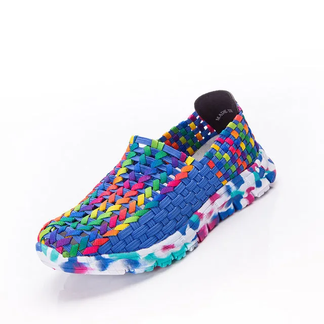 Wash Sneakers In Washing Machine Women Shoes Summer Flat Female Loafers Casual Flats Woven Shoes Sneakers