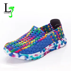 Women Shoes Summer Flat Female Loafers Casual Flats Woven Shoes Sneakers All Black Sneakers