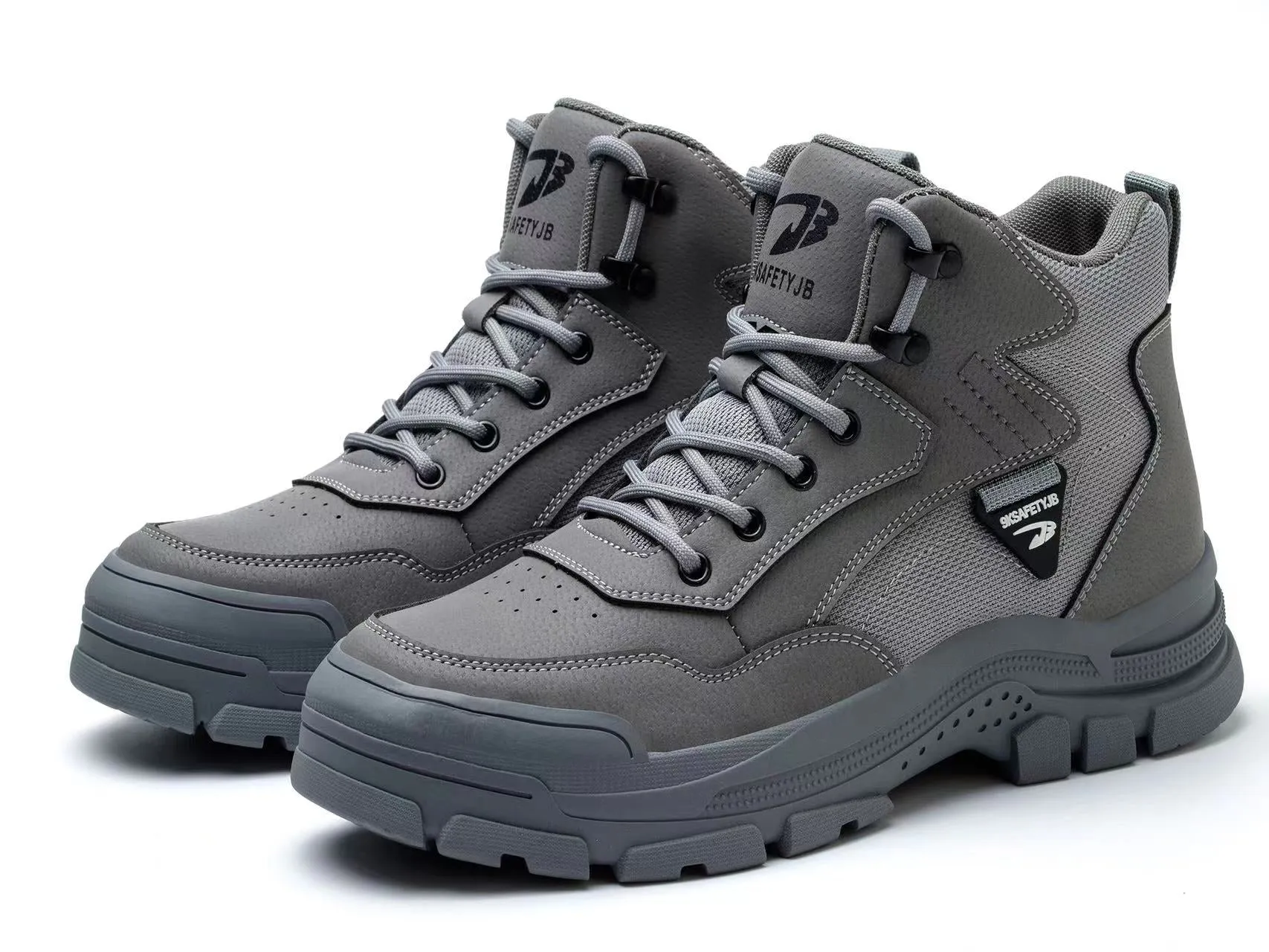 Work Boots for Men Water Resistant Steel Toe Non-Slip Rubber Leather Shoes Diesel Mechanic Work Boots