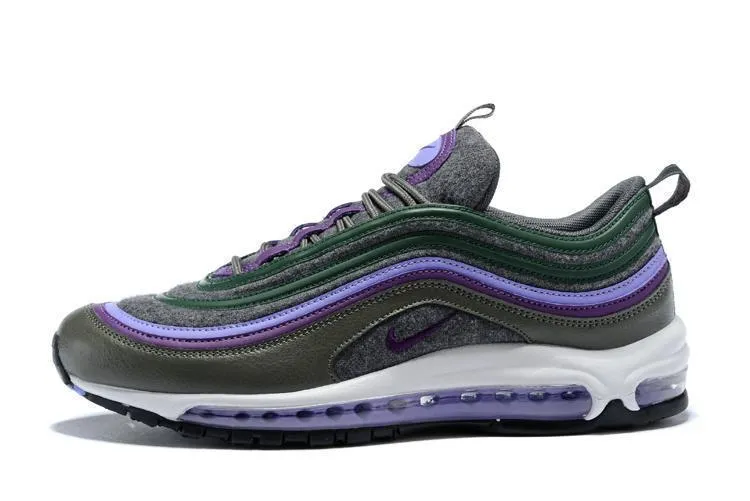 Nike Air Max 97 Carbon Grey Dk Purple T Purple  Shoes Sale Men Size US 7-11 Asics Running Shoes Gt 2000 11