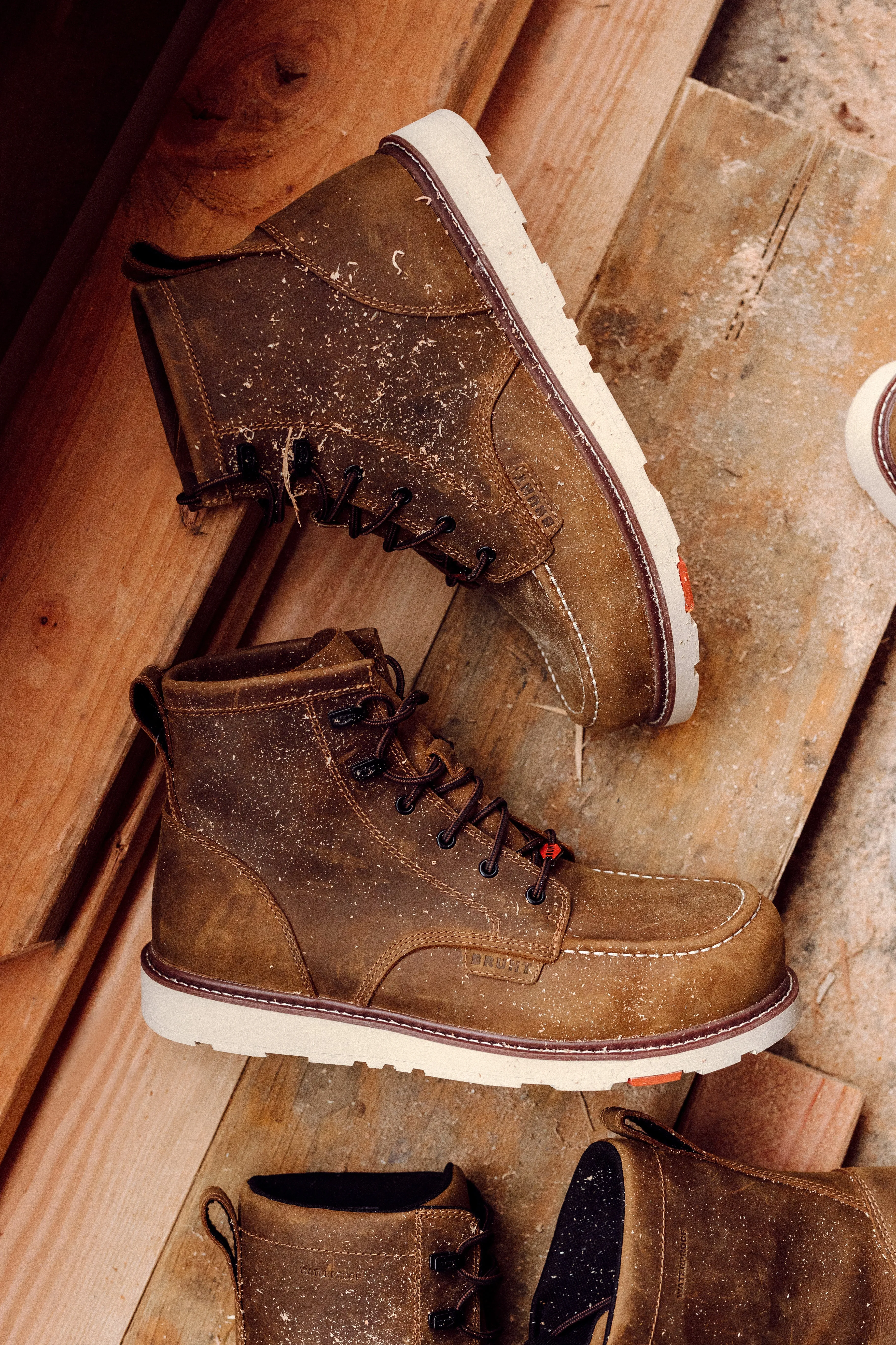 Uninsulated Steel Toe Work Boots 'Brunt' Men's 6" The Marin EH Unlined Soft Toe - Brown