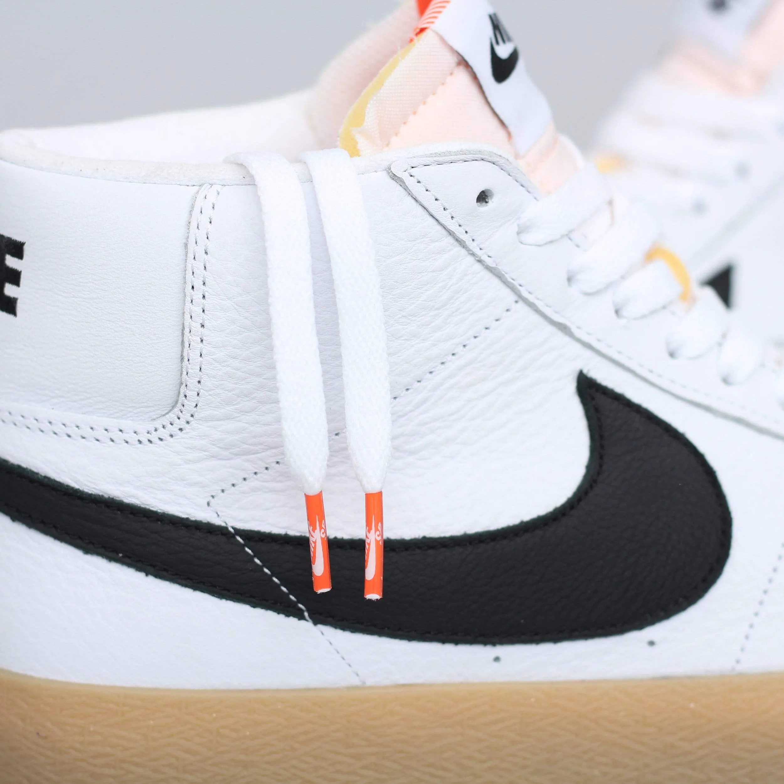 Nike SB Orange Label Blazer Mid ISO Shoes White / Black - Safety Orange Womens White Asics Running Shoes