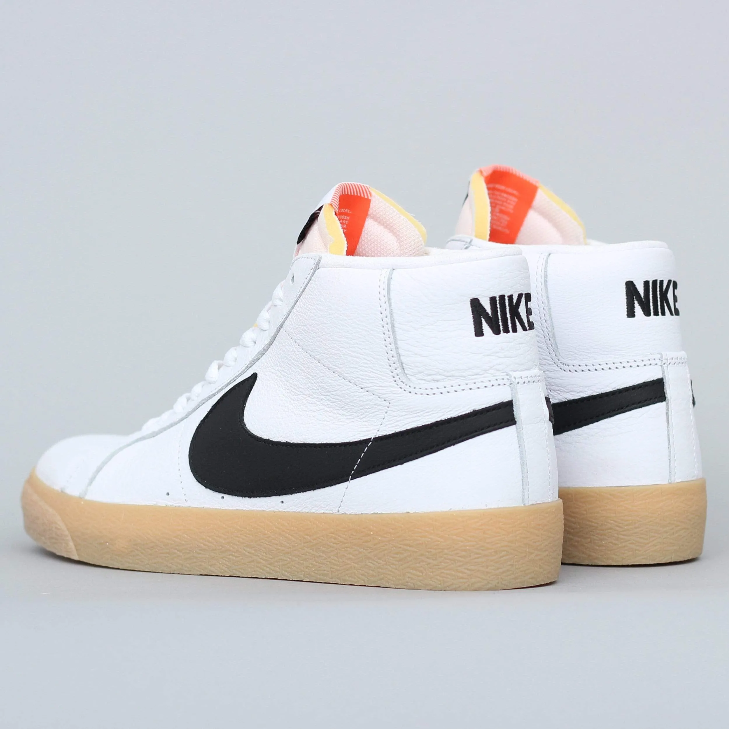 Nike SB Orange Label Blazer Mid ISO Shoes White / Black - Safety Orange Asics Minimalist Running Shoes