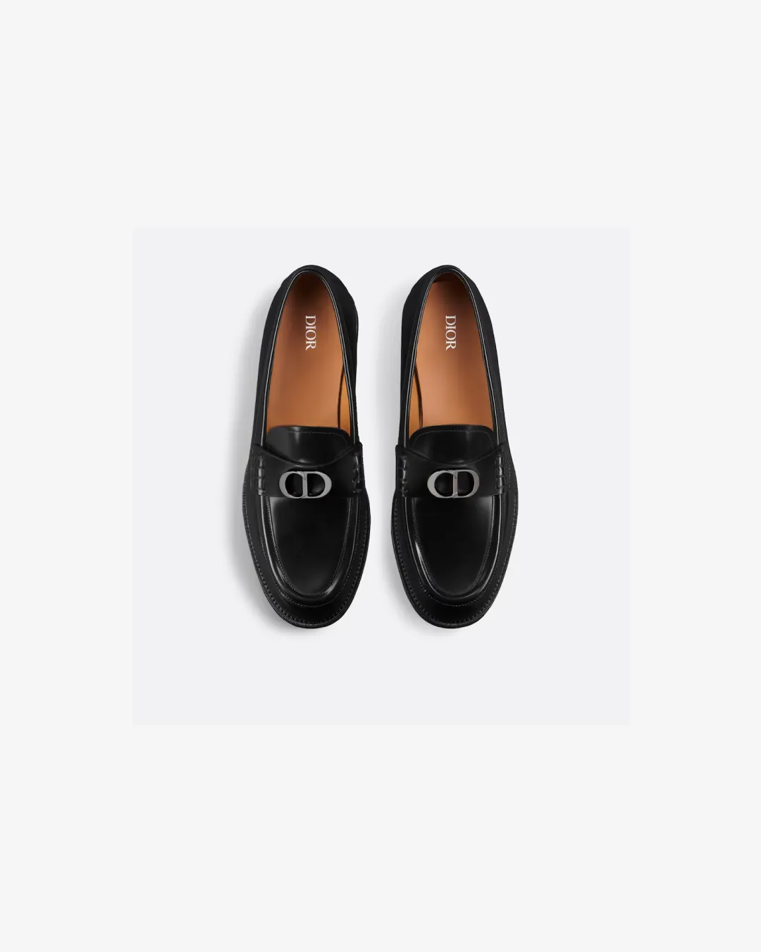 Christian Dior Black Polished Calfskin Granville Loafer Penny In Loafers