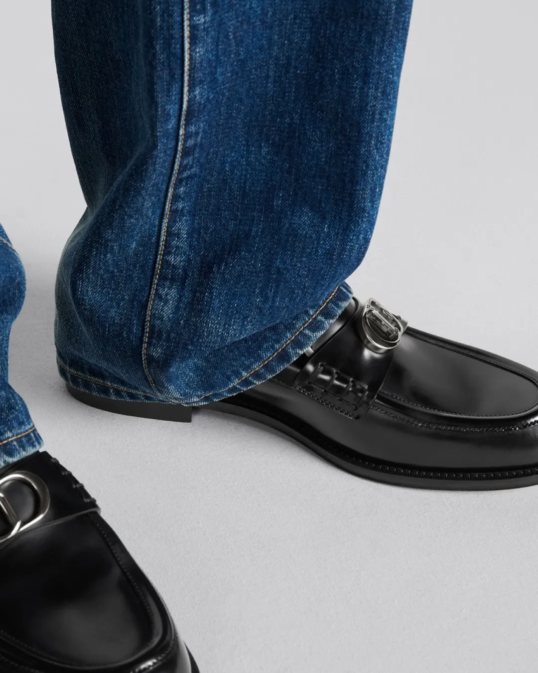 Mary Janes Loafers Christian Dior Black Polished Calfskin Granville Loafer