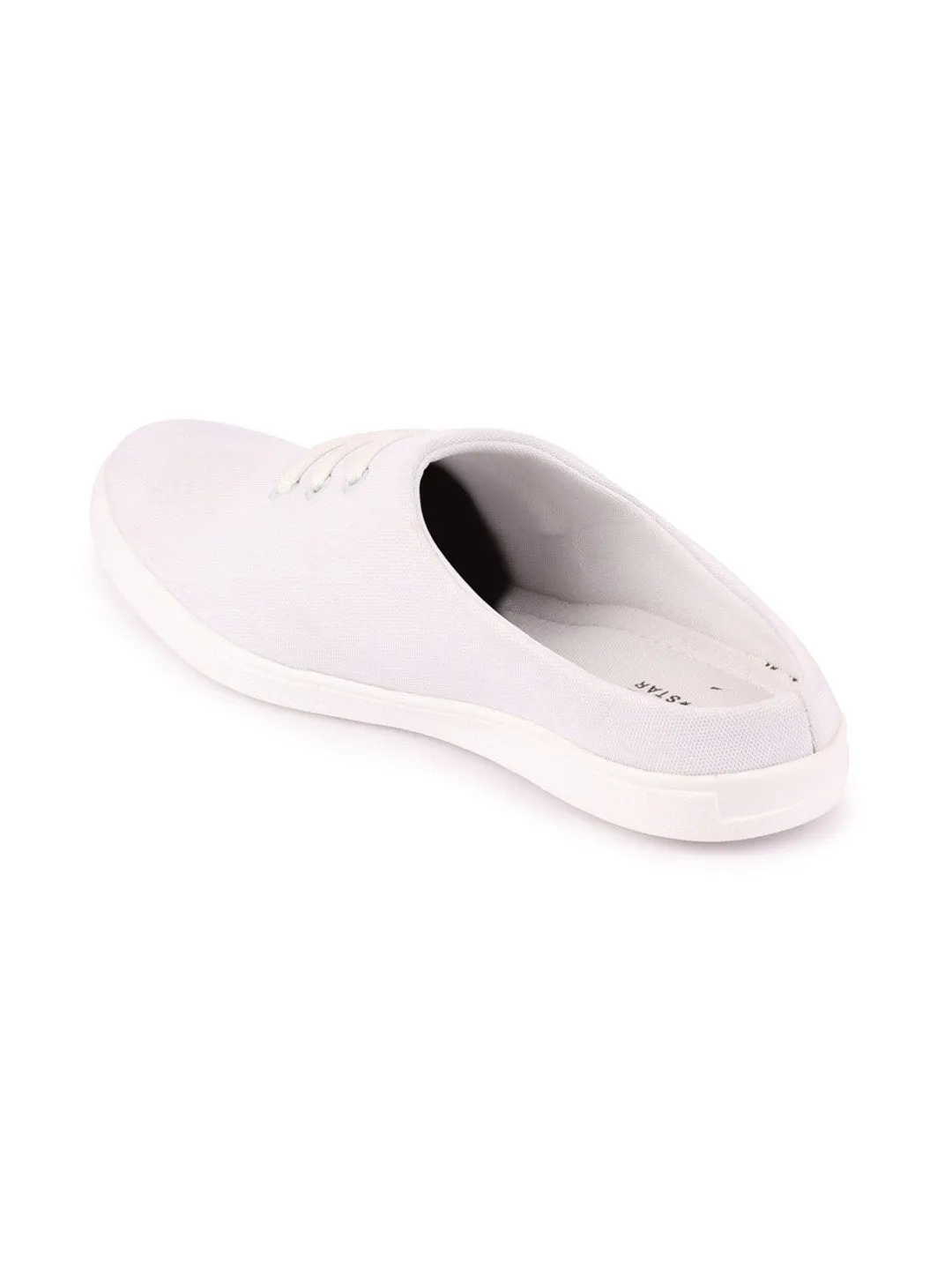 Men White Casual Canvas Slip-On Shoes Slip On Shoe Spikes