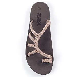 Platform Flip Flops Uk Plaka Relief Flip Flops for Women with Arch Support | Comfy Sandals for Women | Perfect for the Beach, Long Walks or Poolside | Reduces Heel & Back Pain | Brazilian Sand | Size 9