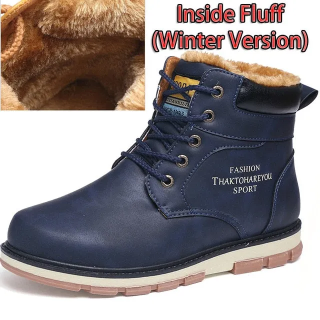 Best Work Boots For Flat Feet On Concrete SURGUT Brand Hot Newest Keep Warm Men Winter Boots High Quality pu Leather Wear Resisting Casual Shoes Working Fashion Men Boots