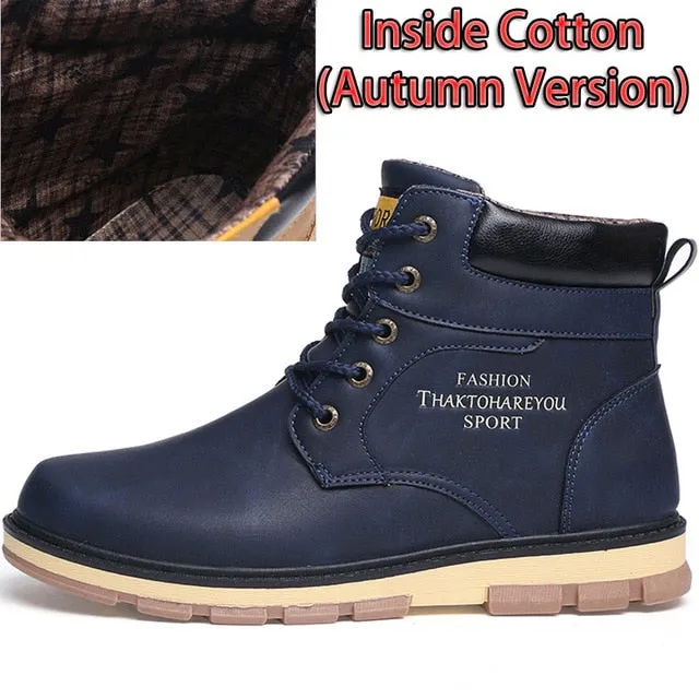 SURGUT Brand Hot Newest Keep Warm Men Winter Boots High Quality pu Leather Wear Resisting Casual Shoes Working Fashion Men Boots Work Boot Repair